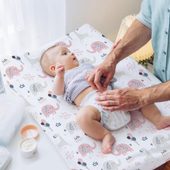 BROLEX changing pad cover rabbit pattern provides gentle, breathable fabric for comfy diaper changes