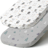 BROLEX stretch-fitted bassinet sheet set for secure fit on most mattress pads.