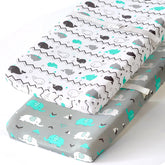 BROLEX stretchy changing pad cover with elephant pattern for gentle diaper changes