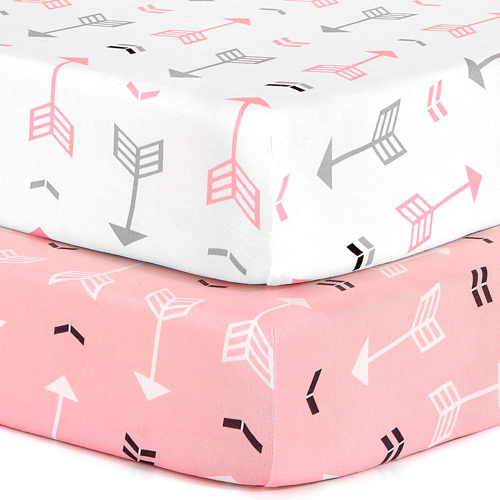 BROLEX stretchy fitted Pack n Play sheets pink arrow pattern for cozy naps