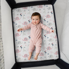 BROLEX Ultra-soft stretch-fit sheets keep mini cribs snug and comfortable.