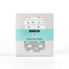 BROLEX universal-fit sheets adapt to oval, round, rectangle bassinet shapes