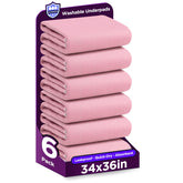 Brosive bed pad 34x36 pink laid flat for bed protection and comfort.