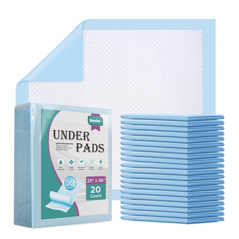 Brosive disposable bed pad with absorbent system keeps skin dry overnight.