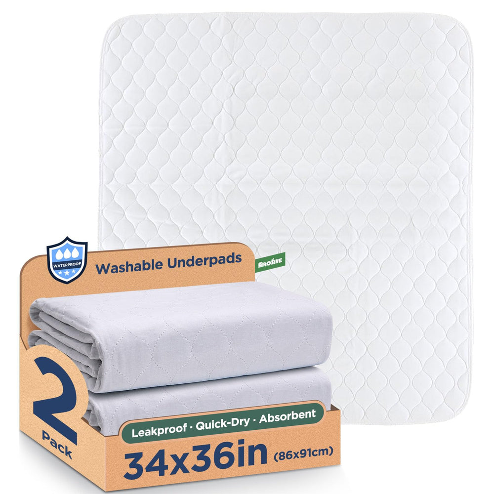 Brosive waterproof bed pad top view for full-bed protection against spills