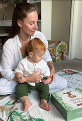 Large 50 by 40 inch blanket fits baby and parents in photos.