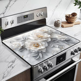 BSFHH heat-resistant glass stove top cover on the stove adds safe, extra prep space.