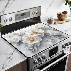 BSFHH heat-resistant glass stove top cover on the stove adds safe, extra prep space.