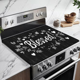 BSFHH heat-resistant glass stove top cover viewed from above, provides added protection.