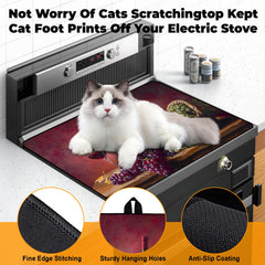 BSFHH stove top cover protecting counters from spills during meal prep.