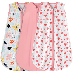 BSTOPPT heart pink floral sleep sack in soft fabric for cozy 18-24 month nights