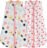 BSTOPPT newborn sleep sack with floral heart pattern for cozy nights.