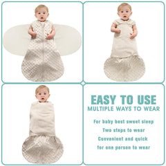Wings closeup in cotton fabric highlights soft, secure transition.