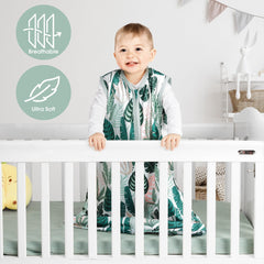 BSTOPPT 2-way zipper sleep sack enables easy night diaper changes.