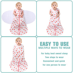 BSTOPPT sleep sack with 3-way adjustment enables comfortable arm-in and arm-out.