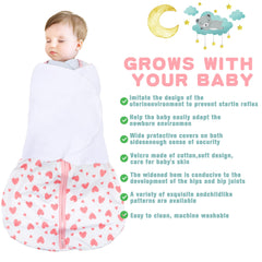 BSTOPPT 3-way adjustable swaddle enabling flexible arm positions for soothing
