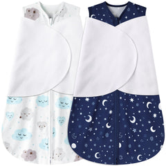 BSTOPPT Newborn Sleep Sack Clouds and Starry Sky front view for cozy comfort