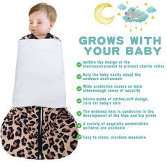 BSTOPPT newborn sleep sack cobble fabric close-up highlights breathable material for mild climates.