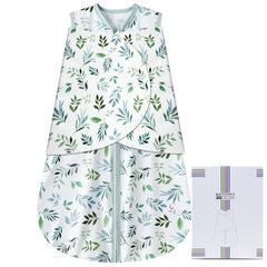 BSTOPPT leaf design sleep sack close-up; soft rayon cotton fabric for baby comfort