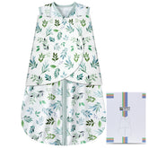 BSTOPPT sleep sack with leaf pattern keeps baby cozy and safe from loose blankets.