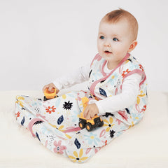 BSTOPPT sleep sack highlighting generous arm, neck, and leg openings for comfy movement.