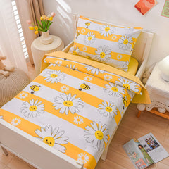 Btargot fitted sheet 28x52x8 with yellow stripes keeps sheets tidy.