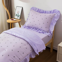Btargot toddler ruffle bedding set flat sheet with neat edges for easy care.