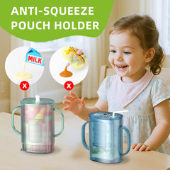 btrfe pouch holder no squeeze toddler-use keeps self-feeding tidy and controlled