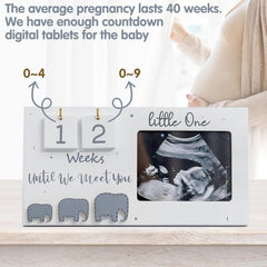 Buachois countdown signs in acrylic for tracking pregnancy milestones.