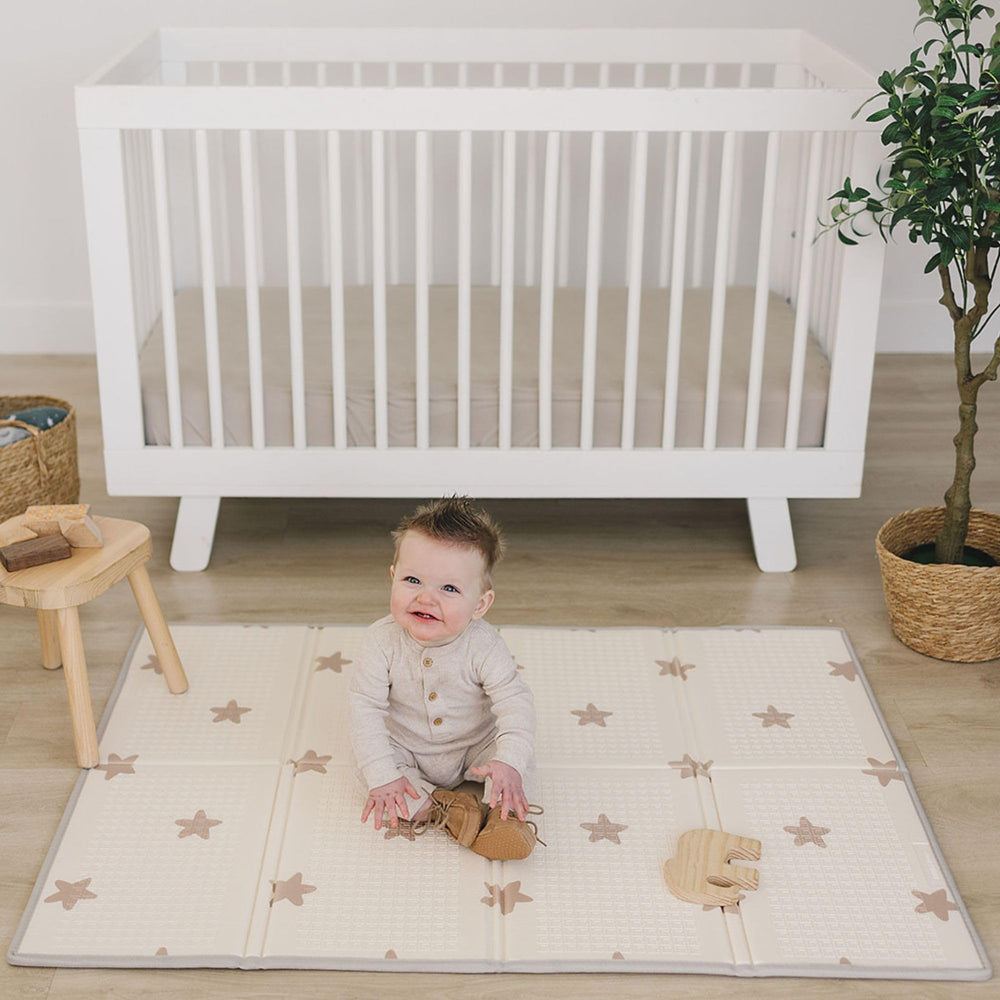 Bubba Bear baby play mat with thick foam stars for cushioned tummy time.
