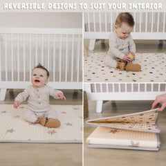 Bubba Bear mat features waterproof surface for quick cleanups after spills.