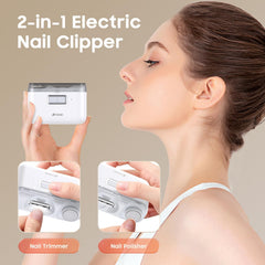 Bubbacare 2-in-1 cutter-polisher in action for smooth nails.