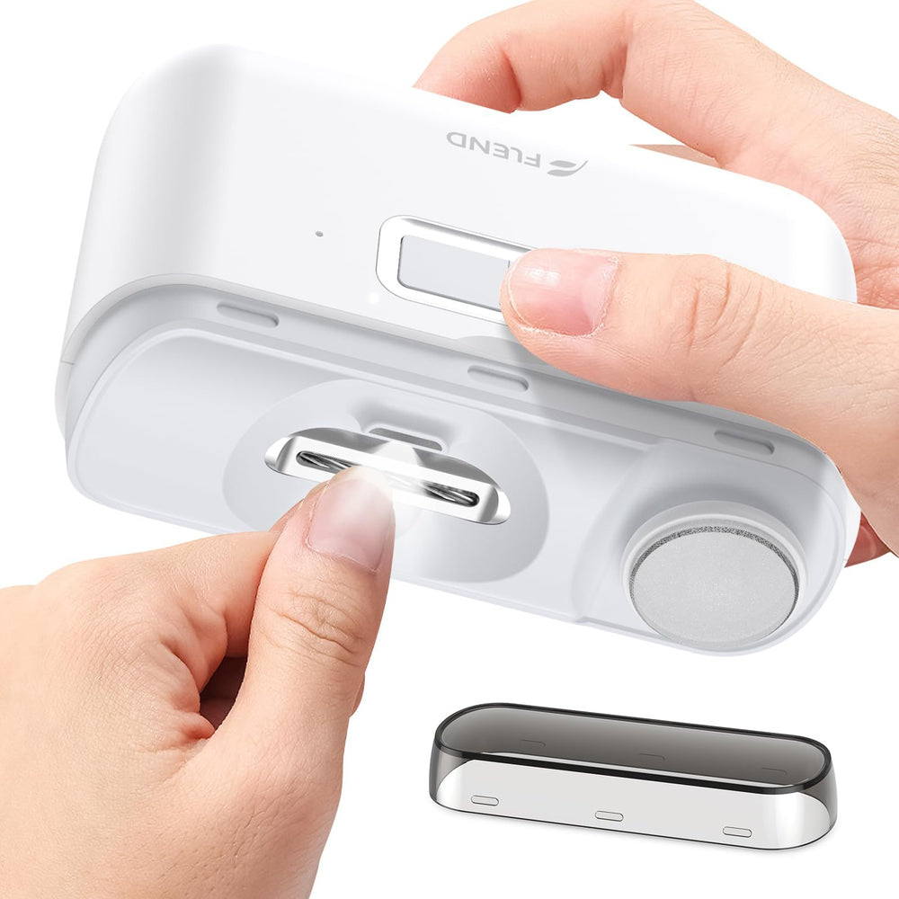Bubbacare electric nail clipper front view; safe for delicate baby nails.