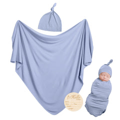 BubblePanda newborn bamboo rayon swaddle blanket closeup shows buttery softness for cozy sleep