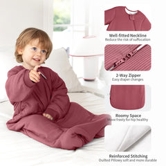 BubblePanda sleep sack features a two-way zipper for easy midnight diaper changes.