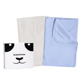 BubblePanda swaddle blanket closeup shows soft bamboo fabric for newborn comfort.