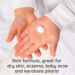 Bubbsi baby skin hydration applied to a hand demonstrates gentle moisture