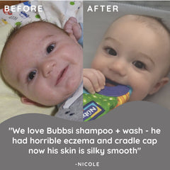 Bubbsi refillable 32oz bottle supports sustainable bath routines.
