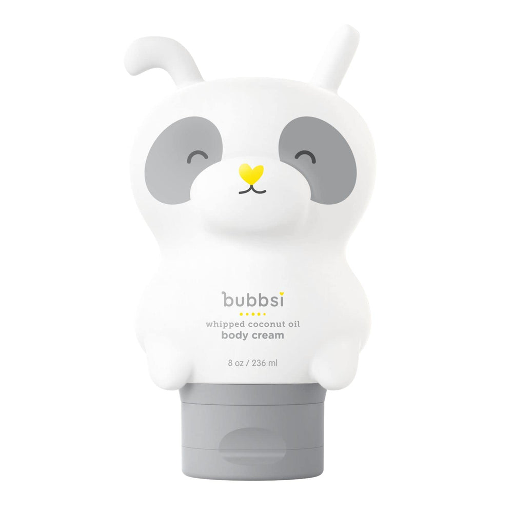 Bubbsi whipped coconut oil baby lotion jar close-up showing rich hydration for dry skin