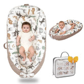 Bubbyhuts baby lounger in breathable organic cotton for cozy daytime lounging.
