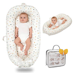 Bubbyhuts Triangle baby lounger with breathable cover for comfy, supervised play.