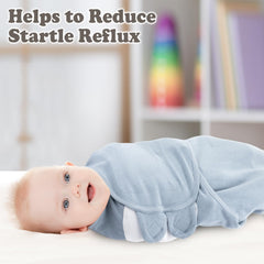 Zipper detail on Bublo Baby swaddle showing arms-in to arms-out adjustment