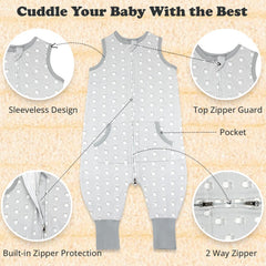 Bublo Baby sleeveless breathable sleep sack promotes free movement and year-round comfort.