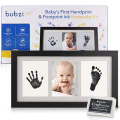 Bubzi Co handprint kit in jet black frame for lasting newborn keepsake