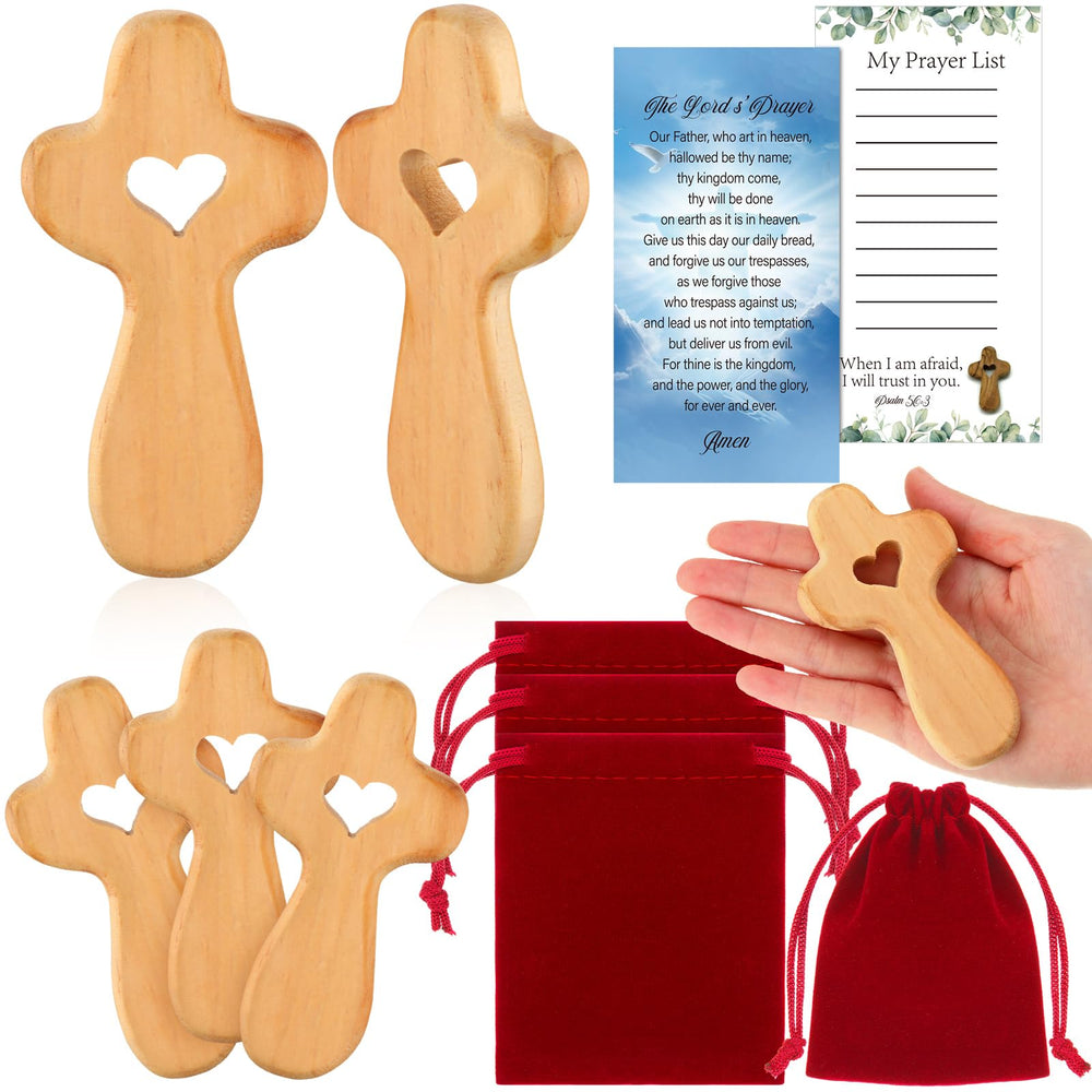Bucherry olive wood cross held in hand for prayer