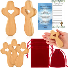 Bucherry olive wood cross held in hand for prayer