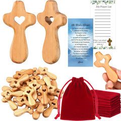 Bucherry olive wood pocket cross handheld for personal prayer on the go.