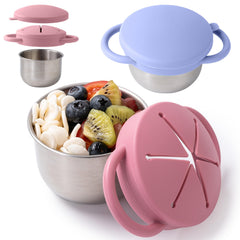 Bufilea snack cups base shown for durable, kid-friendly self-feeding support.