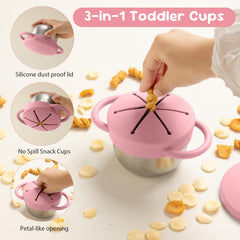 Bufilea petal-opening lid makes tiny-hand access easy and fun.