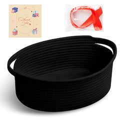 Bufims small woven basket with ribbon for ready gift presentation.